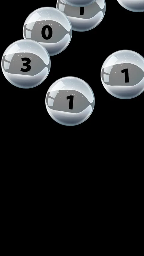 Falling Chrome Spheres with Binary Numbers on Black Background Stock Footage 339516505