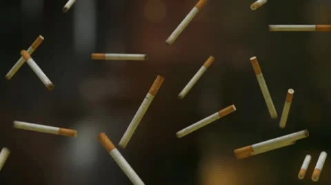 Falling cigarettes Stock Footage 8963637