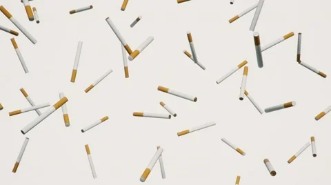 Falling Cigarettes on a White Background 库存影片 58800178
