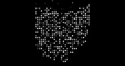 Falling Circles Create the Map of Ohio Territory Stock Footage 322120838