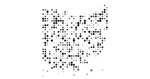 Falling Circles Create the Map of Ohio Territory Stock Footage 322121046