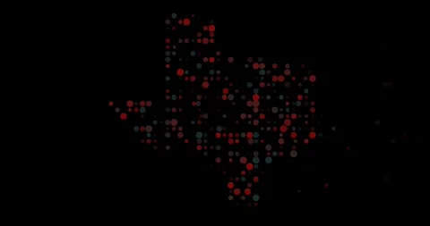Falling Circles Create Texas State Silhouette Stock Footage 322614186