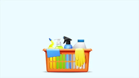 Falling Cleaning Objects Stock Footage 281457292