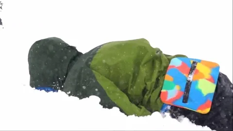 Falling climber from the slope of the mountain. Motivation. Stock Footage 69100473
