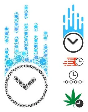 Falling Clock Collage of CoronaVirus Elements イラスト素材