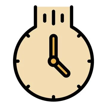 Falling clock icon color outline vector Stock Illustration