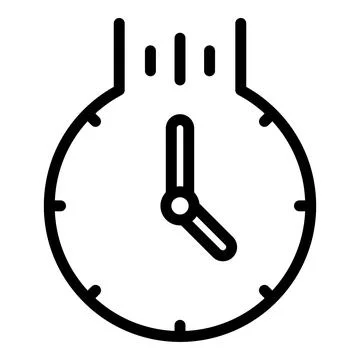 Falling clock icon, outline style Stock Illustration