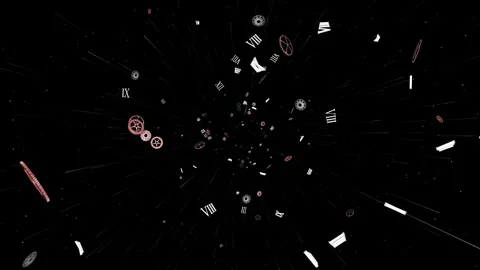 Falling Clocks Animation, Background, Loop Stockbeeldmateriaal 300932315