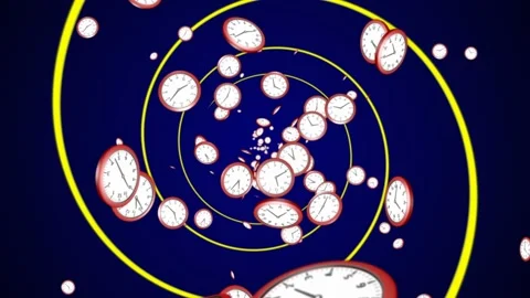 Falling Clocks Animation, Technology Background, Loop Video stock 233015247