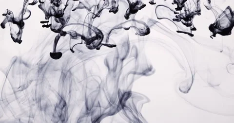 Falling Clouds Of Black Ink Stock Footage 170640197