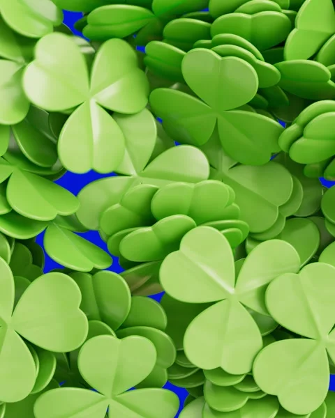 Falling clover leaves. Patrick video transition  Vídeo Stock 328999315