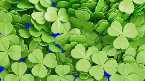 Falling clover leaves. Patrick video transition  Vídeos de archivo 328999322