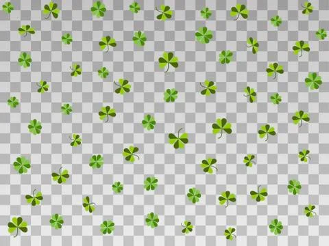 Falling clover on a transparent background. Happy St. Patrick's day Illustrazione stock