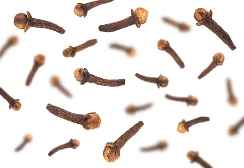 Falling Cloves  isolated Stock Photos