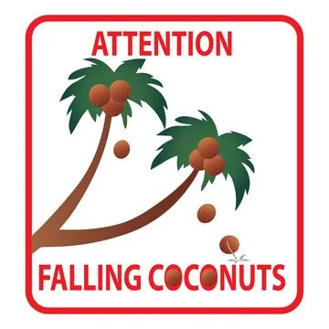 Falling coconuts Stock Illustration