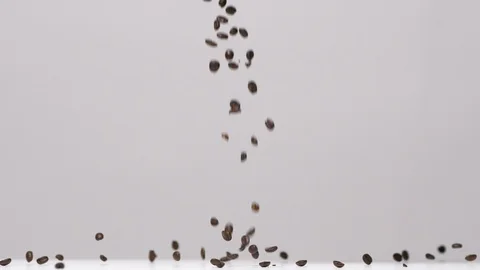 Falling coffee beans Stock Footage 113336256