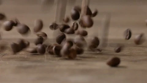 Falling Coffee Beans II Video stock 254728804