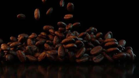 Falling coffee beans Stock Illustration