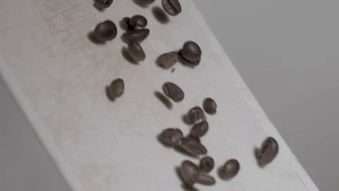 Falling Coffee Beans Slowmotion 1000 fps Stock Footage