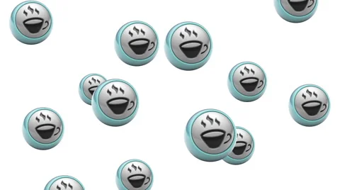 Falling coffee icons. Looping. Alpha channel is included. Stock Footage 51540106