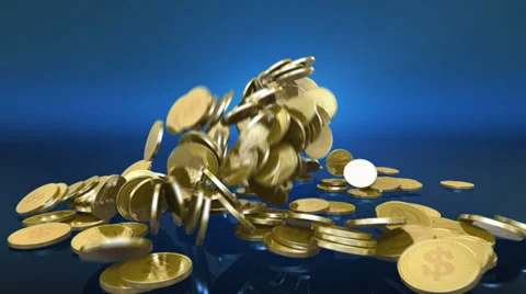 Falling Coins + Alpha Video stock 38425834