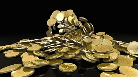 Falling coins + Alpha Stock-Footage 38426454