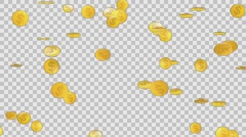 Falling Coins - Dollar, Alpha channel Stock Footage 67985112