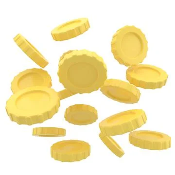 Falling coins, falling money, flying gold coins, golden rain. Jackpot or succ Stock Illustration