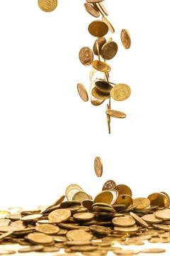 Falling coins Stock Photos