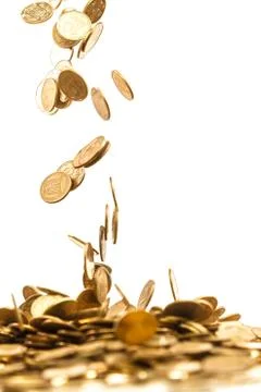 Falling coins Stock Photos