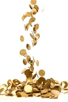 Falling coins Stock Photos