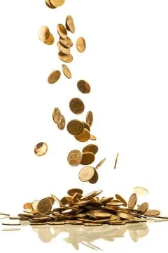 Falling coins Stock Photos