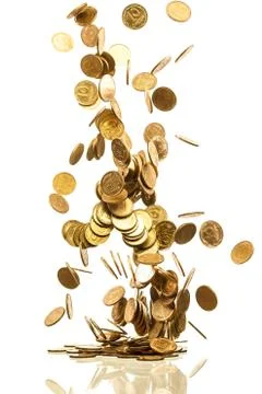Falling coins Stock Photos