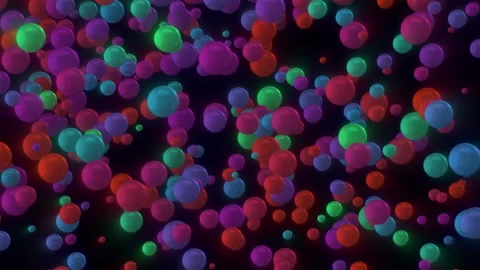 Falling colored balls on black background Video stock 252891981