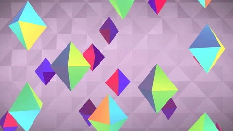 Falling Colored Rhombuses - Loop Background Stock Footage 94320342