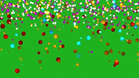 Falling colorful balls motion graphics with green screen background Stock Footage 231093134