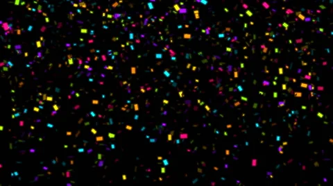 Falling colorful confetti, with alpha matte Stock Footage 48219683