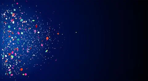 Falling Colorful Confetti On Blue Background Stockillustratie