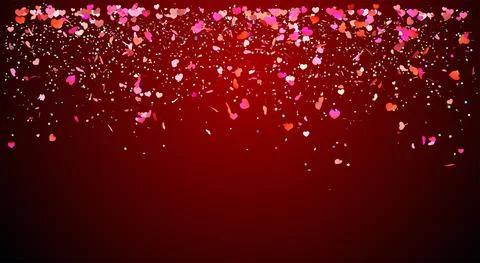 Falling Colorful Confetti On red Background Stockillustratie