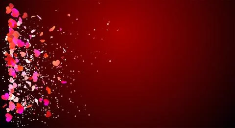 Falling colorful confetti on red Background Stock Illustration