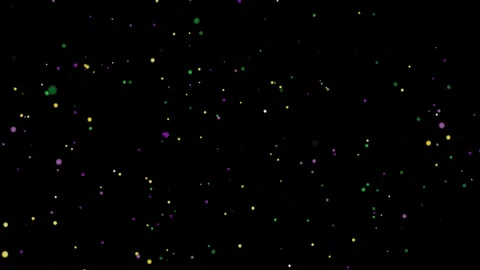 Falling colorful glitter foil confetti, on isolated black background, holiday Stock Footage 336445157