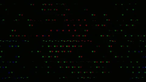 Falling colorful hearts 4K UHD widescreen motion background loop Stock Footage 331703379