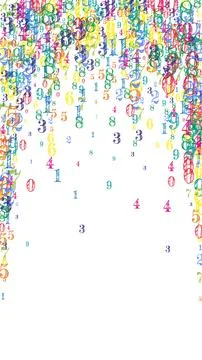 Falling colorful numbers. Math study concept with イラスト素材