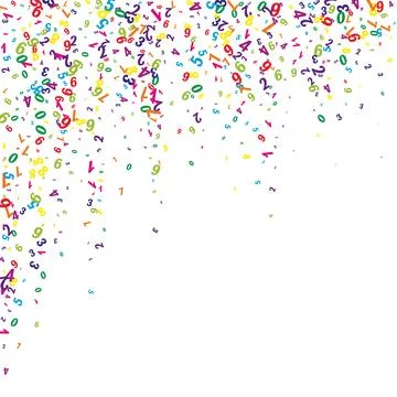 Falling colorful numbers. Math study concept with Stock Illustration