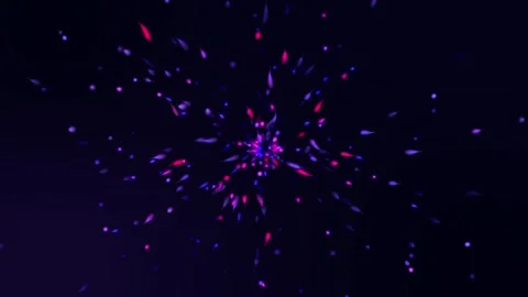 Falling colorful particles at night Video stock 257798542