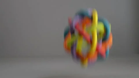Falling colorful round rubber ball for kids and toddlers. Stock Footage 201145245