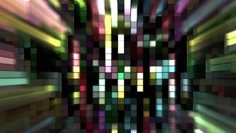 Falling colorful squares . 3d animation rendering Stock Footage 137930776