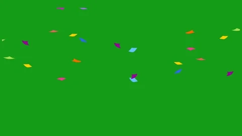 Falling colour particles motion graphics with green screen background Stock Footage 134226185