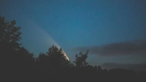 The falling comet on the evening sky. time lapse Vídeos de archivo 136130908