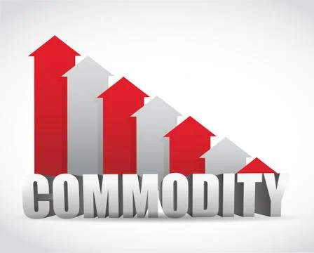 Falling commodity red business graph illustration Stock Illustration